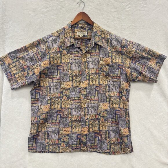 Vtg Tori Richard Hawaiian Shirt Cotton Lawn Mens Size 2XL Palm Tree Made in USA - Picture 1 of 7